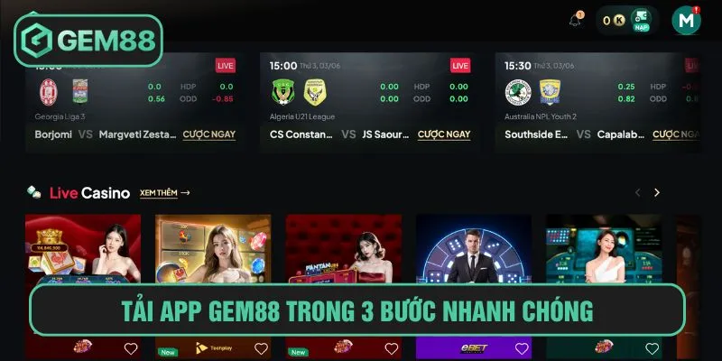 Tải app Gem88 trong 3 bước nhanh chóng
